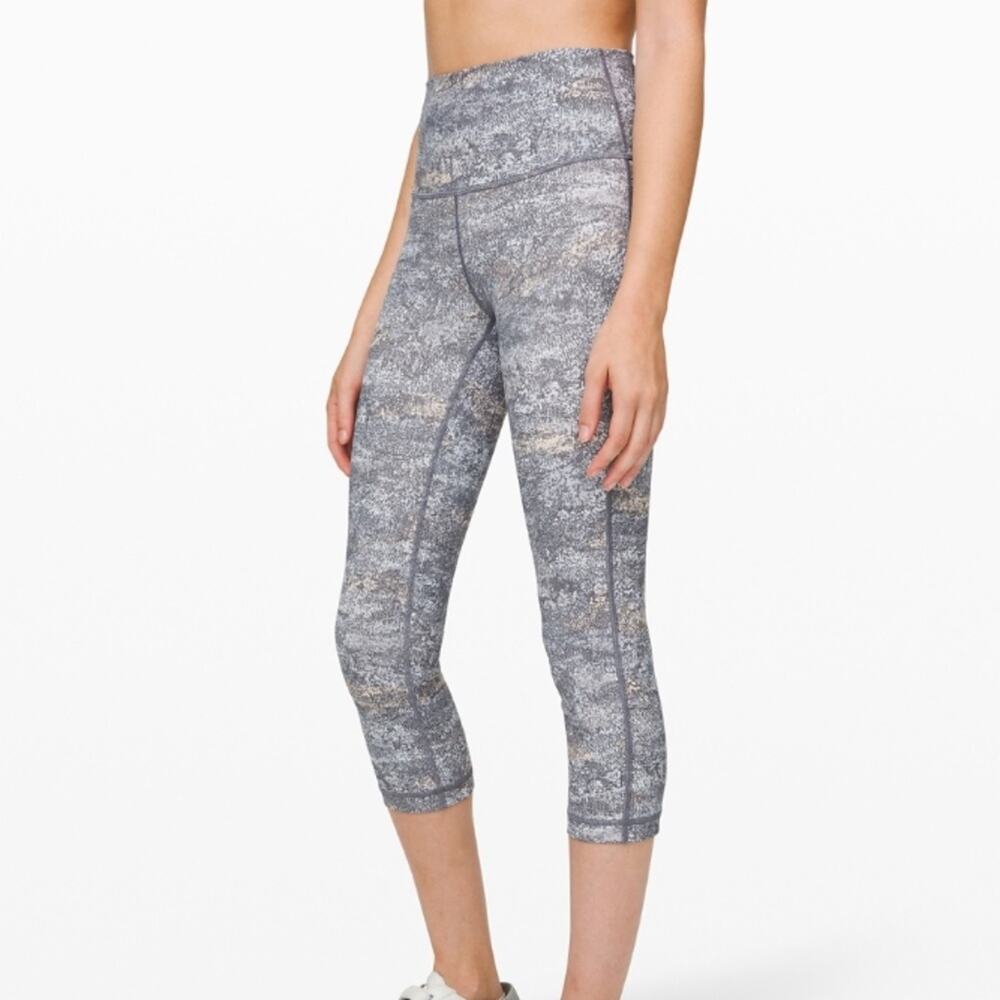 LULULEMON Speckled‎ Wunder Under Crop Leggings 8